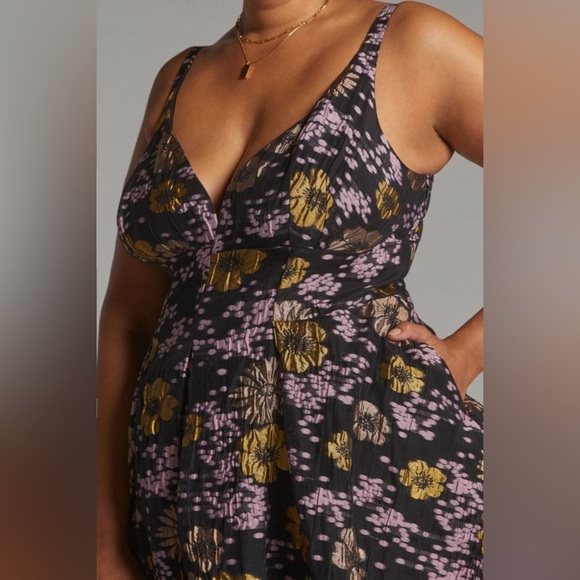 ‼️RARE‼️🎸ANTHROPOLOGIE🎸🔥NWT🔥Jacquard A-Line Mini Dress in Black Motif— Size 6 - Picture 7 of 16